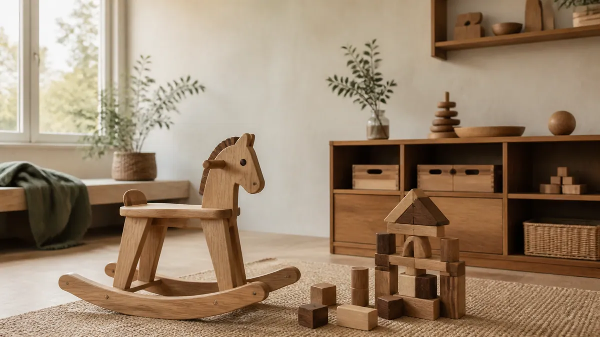 Juguetes de madera para el juego libre